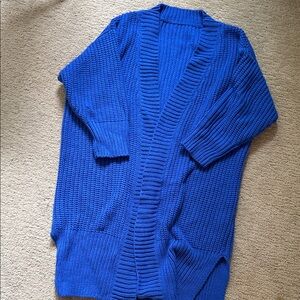 Commense Electric Blue Chunky Open-Front Cardigan